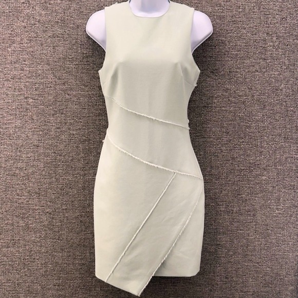 Cinq A Sept Womens Mini Dress Size 4 Modern Asymmetrical Classy Sleeveless Mint - Picture 1 of 15
